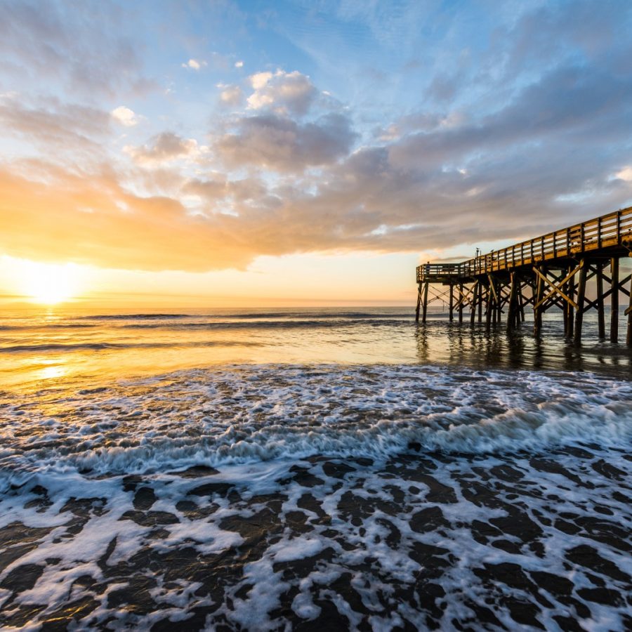 Isle of Palms Pier at sunrise in Charleston, South Carolina